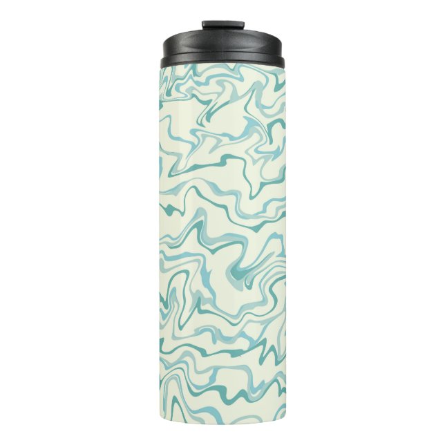 Garrafa Térmica Padrão de Boho Líquido do Hippie 70s Blue Marble (Frente)