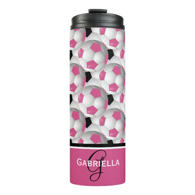 Garrafa Térmica Padrão de bola preto monograma (Frente)