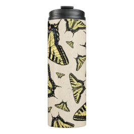 Garrafa Térmica Padrão de Borboletas do Sudoeste Amarelo