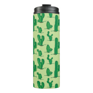 Garrafa Térmica padrão de cacto. padrão de desenho manual. han s
