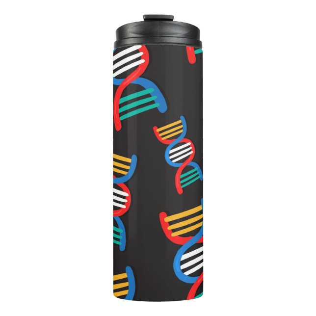 Garrafa Térmica padrão de cadeias de dna (Frente)