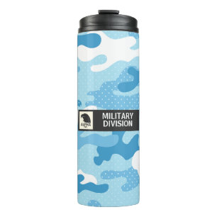 Garrafa Térmica Padrão de Camuflagem Azul Claro
