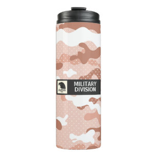 Garrafa Térmica Padrão de Camuflagem de Pêssego Macio