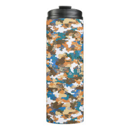 Garrafa Térmica Padrão de Camuflagem Digital Urbano de Alto Contra
