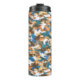 Garrafa Térmica Padrão de Camuflagem Digital Urbano de Alto Contra