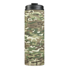 Garrafa Térmica Padrão de Camuflagem Florestal Verde Floresta