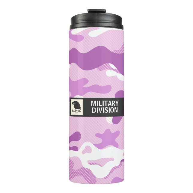 Garrafa Térmica Padrão de Camuflagem Roxa (Frente)