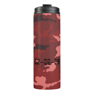 Garrafa Térmica Padrão de Camuflagem Vermelha Camuflagem Rosa Marr