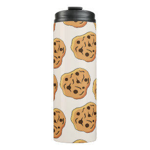 Garrafa Térmica Padrão de Cartoon de Cookies Desenhados à Mão