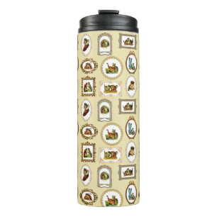 Garrafa Térmica Padrão de Cats Frames do Quirky Vintage