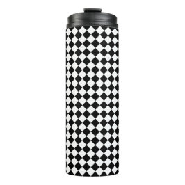 Garrafa Térmica Padrão de Chevron Branco e Preto Negrito