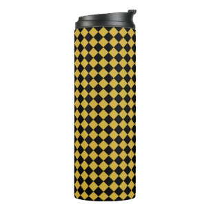 Garrafa Térmica Padrão de Chevron Branco e Preto Negrito