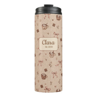 Garrafa Térmica Padrão de Chocolate Quente Aconchegante Nome Perso
