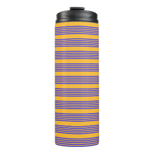 Garrafa Térmica Padrão de cinco faixas azul e amarelo