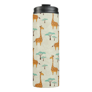 Garrafa Térmica Padrão de colheita da árvore Giraffe.