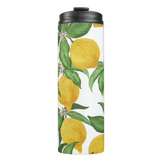 Garrafa Térmica Padrão de colheita perfeita de limão. Fruta tropic