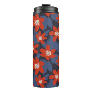 Garrafa Térmica Padrão de colheita sem costura no estilo escandina