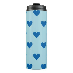 Garrafa Térmica Padrão de Coração Simples Azul