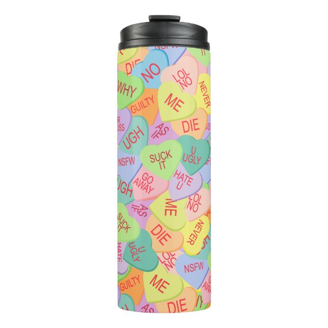 Garrafa Térmica Padrão de Corações Doces - SFW (Frente)