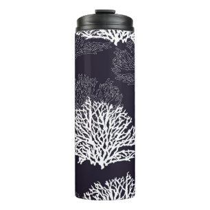 Garrafa Térmica Padrão de coral desenhado manualmente moderno, vin