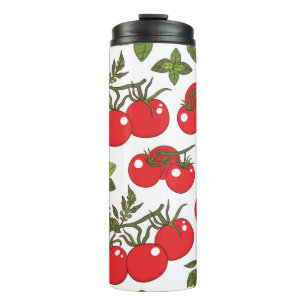 Garrafa Térmica Padrão de cozinha sem costura de tomate Basil