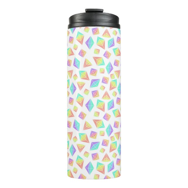Garrafa Térmica Padrão de Cristais Arco-Íris de Pastel (Frente)