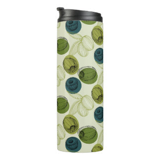 Garrafa Térmica Padrão de Desenho de Oliva Verde