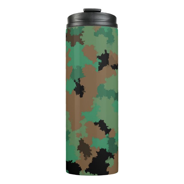 Garrafa Térmica Padrão de design de camuflagem da selva do Exércit (Frente)