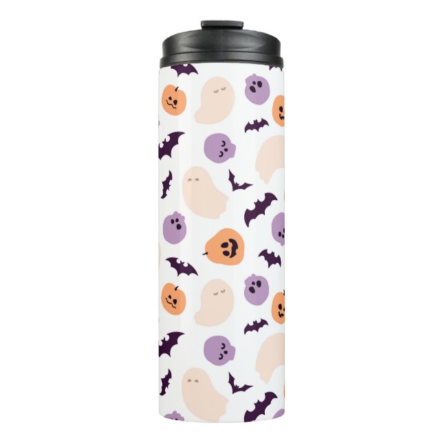 Garrafa Térmica Padrão de Dia das Bruxas para Crianças Divertidas (Frente)