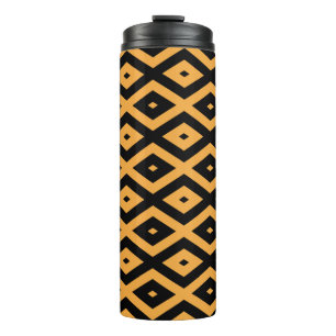 Garrafa Térmica Padrão de diamante amarelo e preto