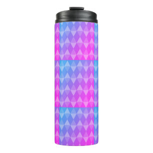 Garrafa Térmica Padrão de Diamante Rosa, Roxo e Azul