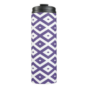 Garrafa Térmica Padrão de diamante ultra violeta e branco