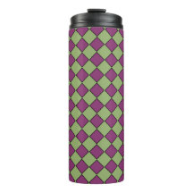 Padrão de Diamante Xadrez Verde Roxo