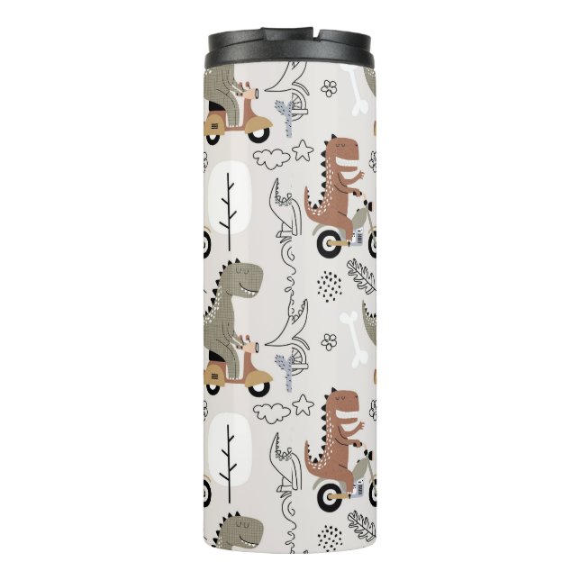 Garrafa Térmica Padrão de Dinossauro Engraçado (Verso)