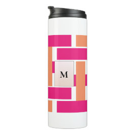 Garrafa Térmica Padrão de distribuição feminina do monograma chic