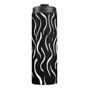 Garrafa Térmica Padrão de dobras. Branco e preto.abstrato, arte