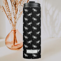 Padrão de Dragonfly personalizado preto e branco