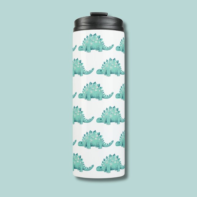 Garrafa Térmica Padrão de Estegossauro Dinossauro Cento (Stegosaurus dinosaur patterned thermal drinks tumbler)