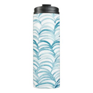 Garrafa Térmica Padrão de Estilo Japonês de Onda AzulIlustração