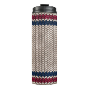 Garrafa Térmica Padrão de faixa de aspecto azul branco vermelho