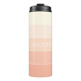 Garrafa Térmica Padrão de Faixa Laranja de Pêssego Claro Personali