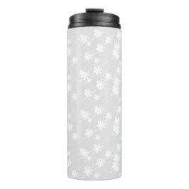 Garrafa Térmica padrão de flocos de neve cinza branca