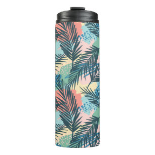 Garrafa Térmica Padrão de Folha de Pastel Tropical