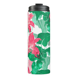 Garrafa Térmica Padrão de Folhas de Natureza Coloridas