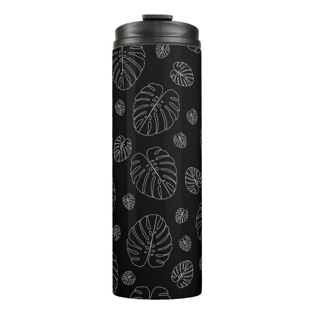 Garrafa Térmica Padrão de Folhas Tropicais (Frente)