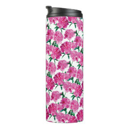 Garrafa Térmica Padrão de Foto de Peônia Rosa Romântico Moderno Fe