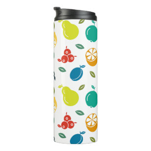 Garrafa Térmica Padrão de Frutas, Ameixa, Laranja, Limão, Pera, Ma