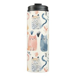 Garrafa Térmica Padrão de gato pastoso