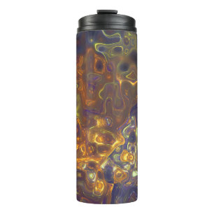 Garrafa Térmica Padrão De Gemstone Amarelo Puro Com Tumbler Térmic