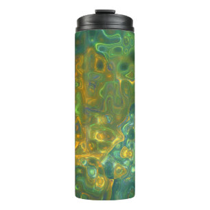 Garrafa Térmica Padrão de Gemstone Amarelo Verde Tumbler Térmico